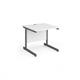 Contract 25 straight desk with graphite cantilever leg 800mm x 800mm - white top