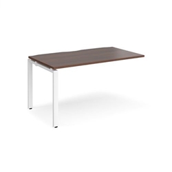 Adapt add on unit single 1400mm x 800mm - white frame, walnut top