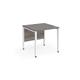 Maestro 25 straight desk 800mm x 800mm - white bench leg frame, grey oak top