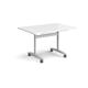 Rectangular deluxe fliptop meeting table with silver frame 1200mm x 800mm - white