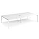 Adapt sliding top double back to back desks 3200mm x 1600mm - white frame, white top