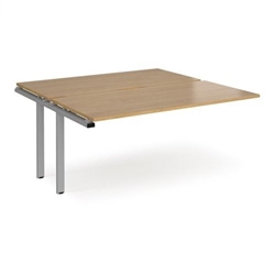 Adapt add on units back to back 1600mm x 1600mm - silver frame, oak top