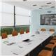 Adapt boardroom table add on unit 1600mm x 1600mm with central cutout 272mm x 132mm - black frame, beech top