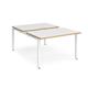 Adapt sliding top back to back desks 1200mm x 1600mm - white frame, white top with oak edging