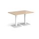 Brescia rectangular dining table with flat square white bases 1200mm x 800mm - kendal oak