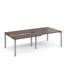 Adapt sliding top double back to back desks 2400mm x 1200mm - silver frame, walnut top