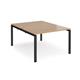 Adapt back to back desks 1200mm x 1600mm - black frame, beech top