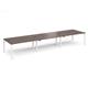 Adapt triple back to back desks 4800mm x 1200mm - white frame, walnut top