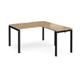 Adapt desk 1400mm x 800mm with 800mm return desk - black frame, oak top