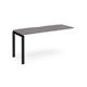 Adapt add on unit single 1600mm x 600mm - black frame, grey oak top