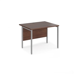 Maestro 25 straight desk 1000mm x 800mm - silver H-frame leg, walnut top
