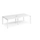 Adapt sliding top double back to back desks 2400mm x 1200mm - white frame, white top