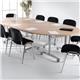 Rectangular deluxe fliptop meeting table with silver frame 1600mm x 800mm - beech