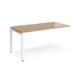 Adapt add on unit single 1600mm x 800mm - white frame, beech top