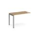 Adapt add on unit single 1200mm x 600mm - silver frame, oak top