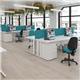 Maestro 25 straight desk 1600mm x 600mm with two x 2 drawer pedestals - white cable managed leg frame, white top