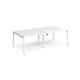 Adapt double back to back desks 2400mm x 1200mm - white frame, white top