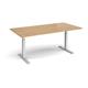Elev8 Touch boardroom table 2000mm x 1000mm - silver frame, oak top
