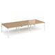 Adapt triple back to back desks 3600mm x 1600mm - white frame, oak top