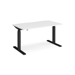 Elev8 Touch straight sit-stand desk 1400mm x 800mm - black frame, white top