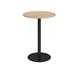 Monza circular poseur table with flat round black base 800mm - beech