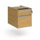 Contract 2 drawer fixed pedestal with silver finger pull handles - oak