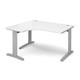 TR10 deluxe left hand ergonomic desk 1400mm - silver frame, white top