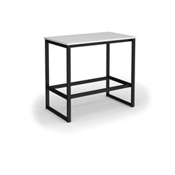 Otto Poseur benching solution dining table 1200mm wide - black frame, white top