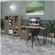 Tikal cube storage unit 1370mm high with 6 open boxes and black hairpin legs - oak