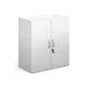 Contract double door cupboard 830mm high with 1 shelf - white