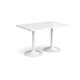 Genoa rectangular dining table with white trumpet base 1200mm x 800mm - white