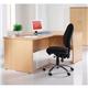 Maestro 25 straight desk 1800mm x 800mm with 2 drawer pedestal - grey oak top with panel end leg