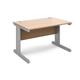 Vivo straight desk 1200mm x 800mm - silver frame, beech top