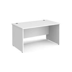 Maestro 25 straight desk 1400mm x 800mm - white top with panel end leg