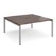Adapt back to back desks 1600mm x 1600mm - silver frame, walnut top