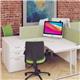 Maestro 25 right hand ergonomic desk 1800mm with white cantilever frame and desk high pedestal - walnut