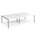 Adapt sliding top double back to back desks 2800mm x 1600mm - silver frame, white top