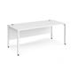 Maestro 25 straight desk 1800mm x 800mm - white bench leg frame, white top
