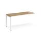 Adapt add on unit single 1600mm x 600mm - white frame, oak top