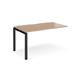 Adapt add on unit single 1400mm x 800mm - black frame, beech top