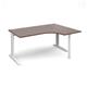 TR10 right hand ergonomic desk 1600mm - white frame, walnut top