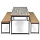 Otto benching solution dining table 1800mm wide - silver frame, white top