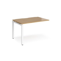 Adapt add on unit single 1200mm x 800mm - white frame, oak top
