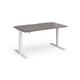 Elev8 Touch straight sit-stand desk 1400mm x 800mm - white frame, grey oak top
