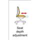 Altino mesh back asynchro operator chair with seat depth adjustment and fixed arms - blue