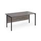 Maestro 25 straight desk 1600mm x 800mm - black H-frame leg, grey oak top