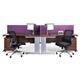 Vivo straight desk 1000mm x 800mm - silver frame, walnut top