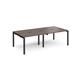 Adapt double back to back desks 2400mm x 1200mm - black frame, walnut top