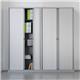 Bisley systems storage low tambour cupboard 1000mm high - goose grey
