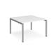 Adapt back to back desks 1200mm x 1200mm - silver frame, white top